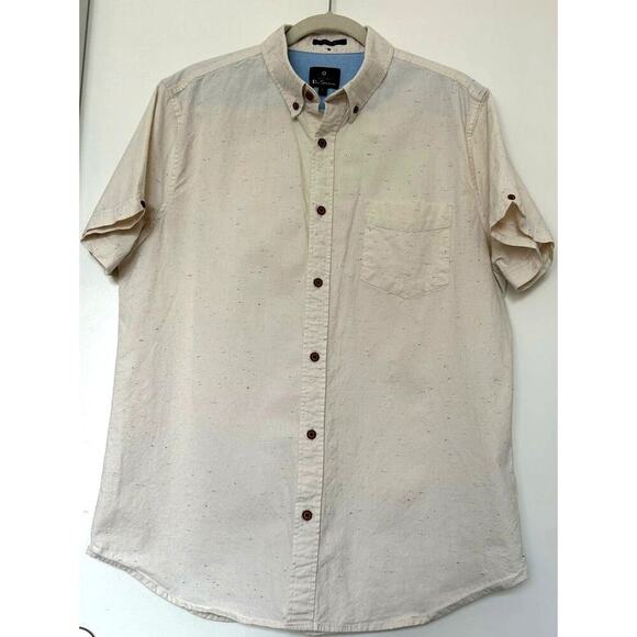 Ben Sherman Other - Ben Sherman White & Color Speckled Short Sleeve Button Down Shirt SZ Large